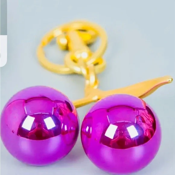Gold and Purple Cherry Keychain - Picture 4 of 5